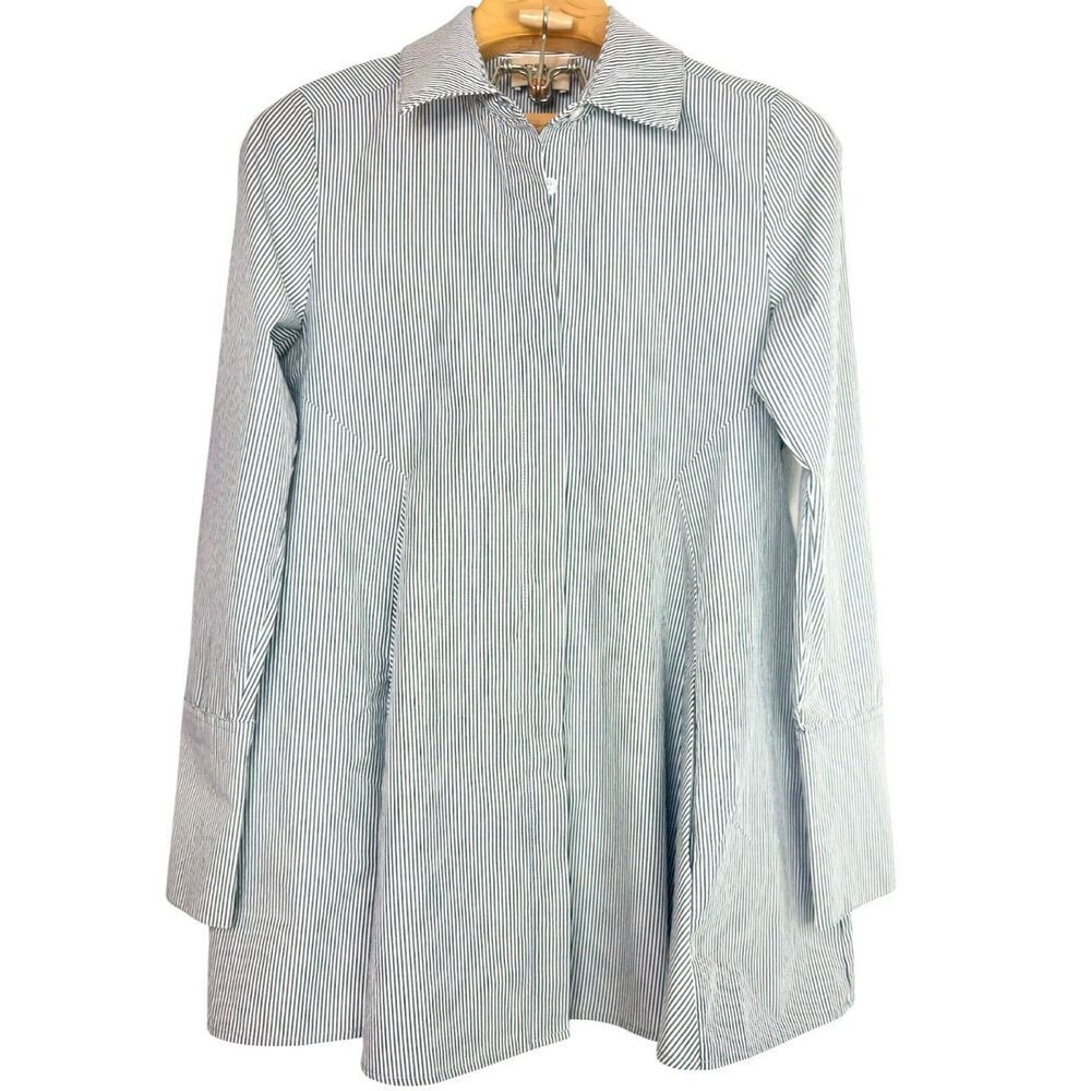 Elie Tahari Women Button Up Striped Capsule Office Formal Blouse Sz: No Size